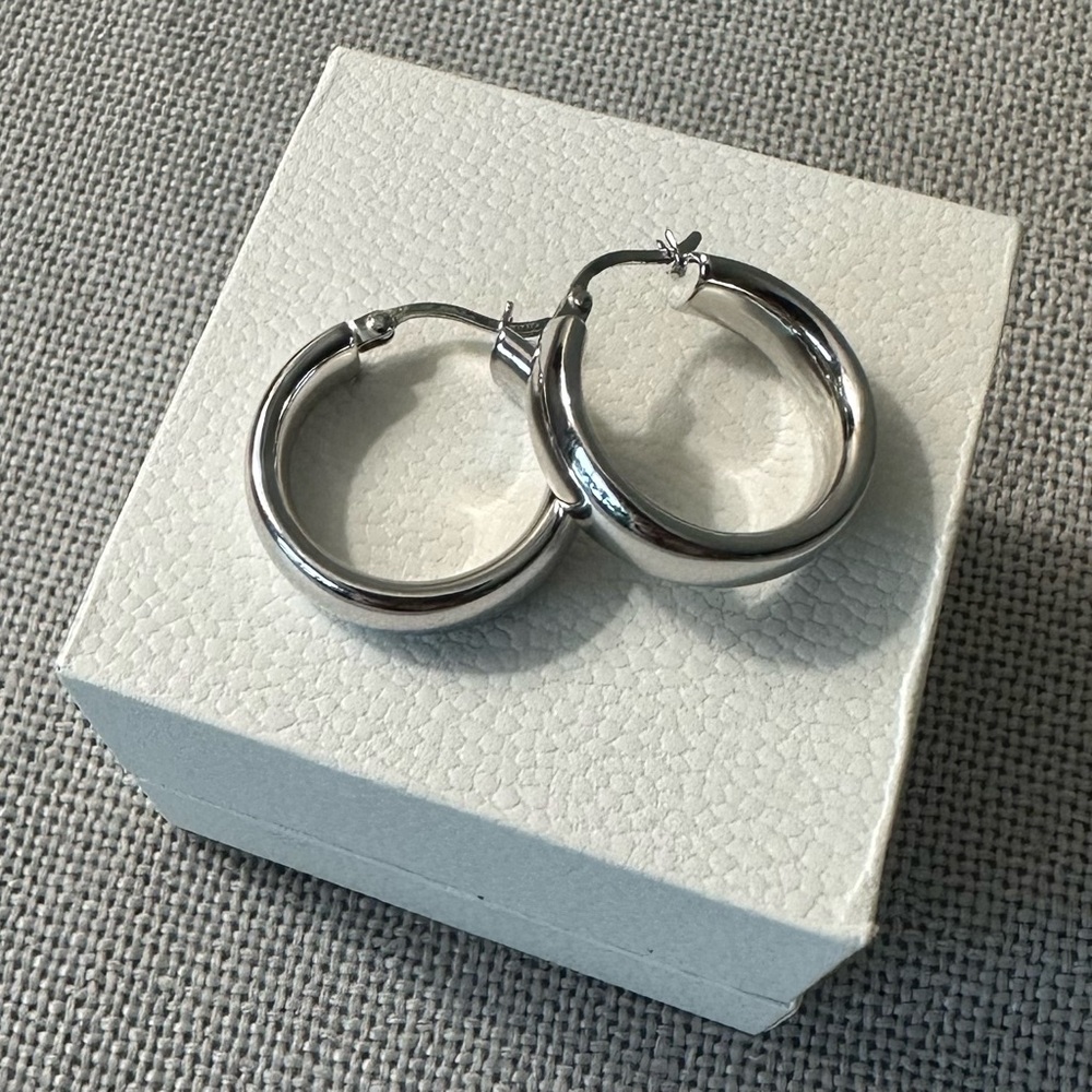 Sterling Silver Hoop Earrings 925 Thailand JCM Vintage